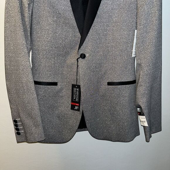 J. Ferrar Blazer Suit Jacket Silver Shine Wrinkle Recovery Stretch 36 Sport Coat - Picture 5 of 11